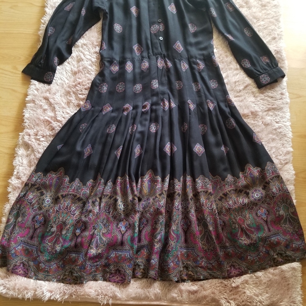 Midi dresses black and fuchia - Picture 5 of 10